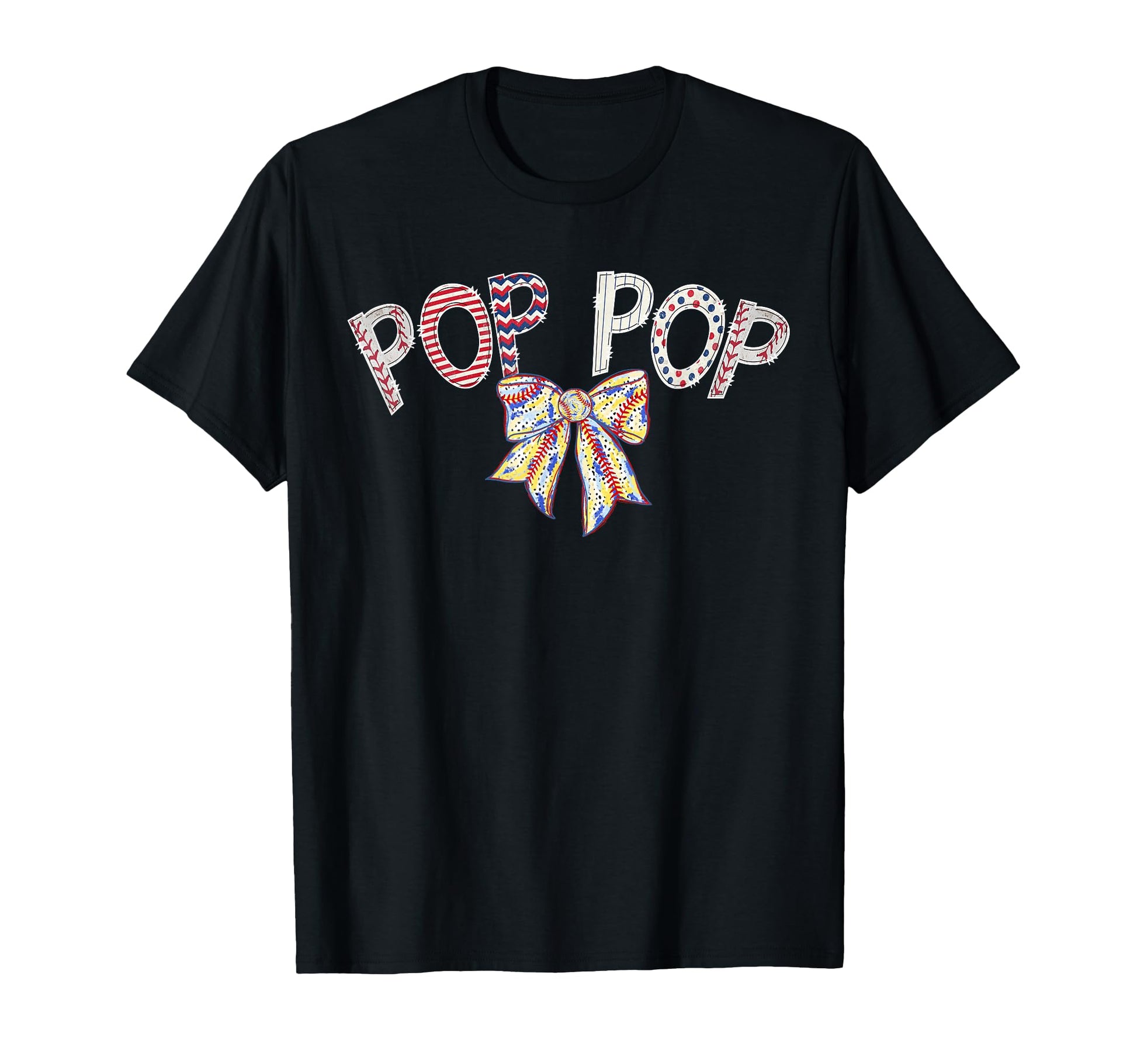 Baseball Pop Pop Coquette Bow Game Day T-Shirt - Unique Graphic Men Women - T-Shirt, Sweatshirt, Hoodie