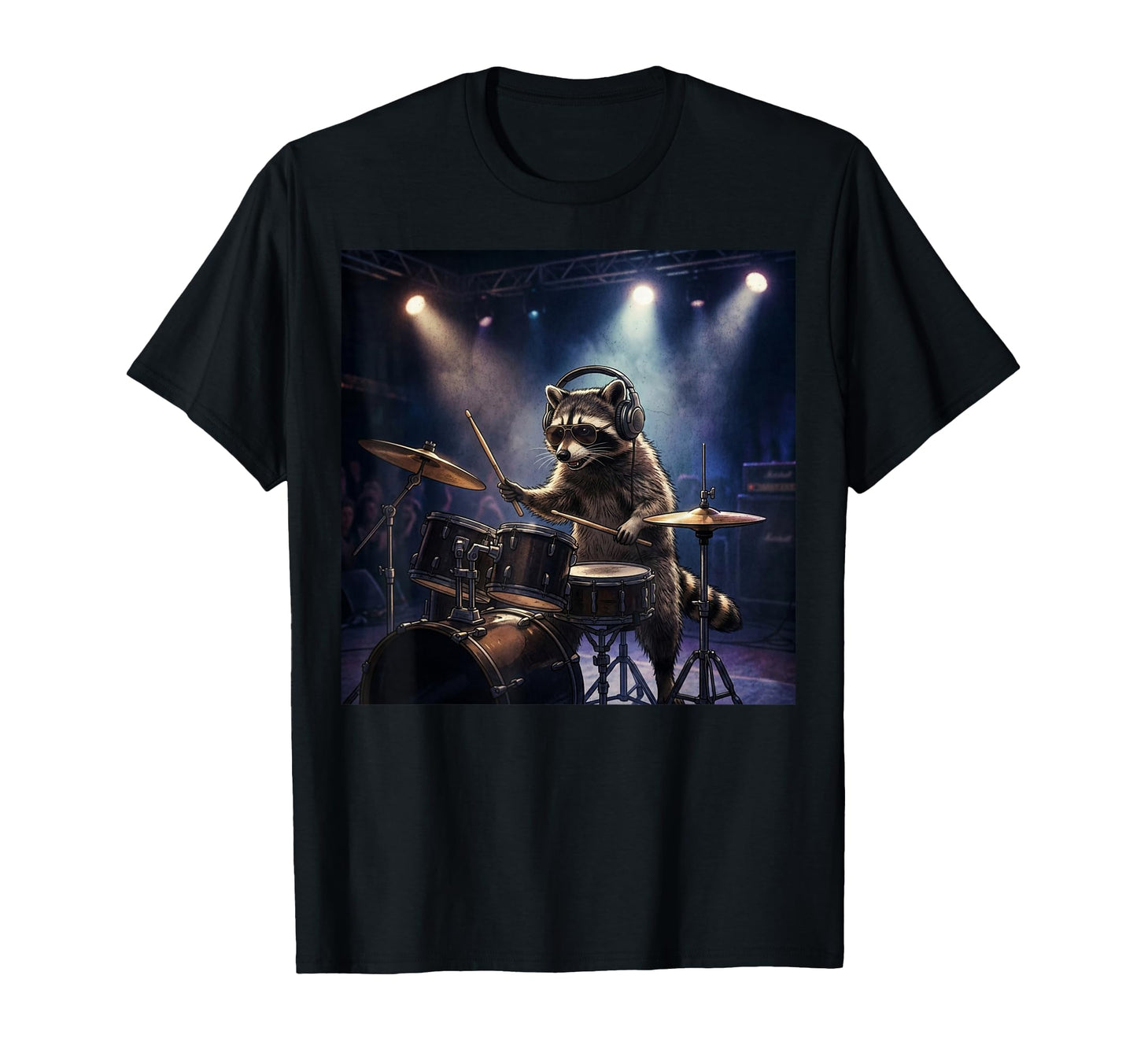 Raccoon Drummer Funny Rock Band T-Shirt - Casual Everyday Wear Unisex - T-Shirt, Sweatshirt, Hoodie