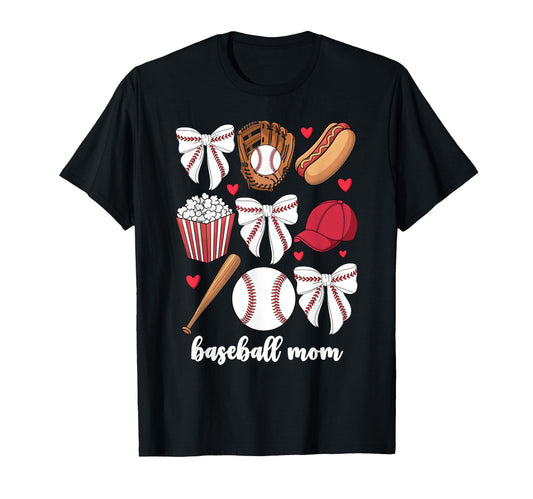Baseball Coquette Bow Game Day Baseball T-Shirt - Trendy Graphic Unisex - T-Shirt, Sweatshirt, Hoodie