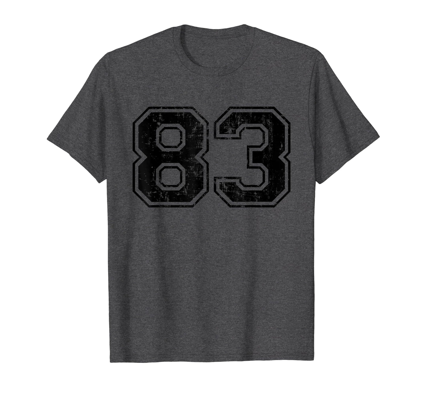 Number 83 Varsity Distressed T-Shirt - Casual Everyday Wear for Adults - T-Shirt, Sweatshirt, Hoodie