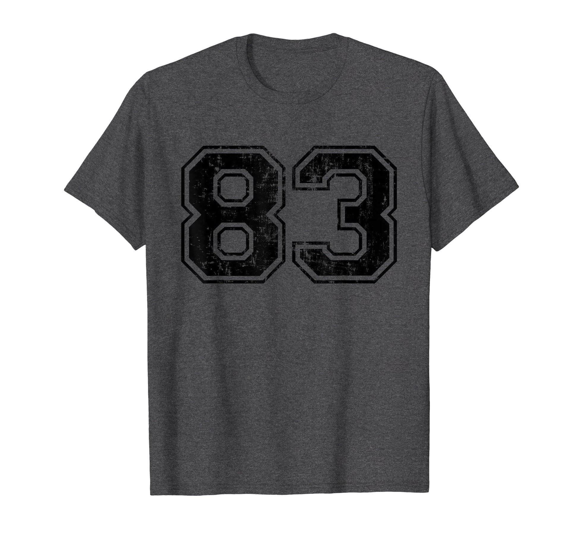 Number 83 Varsity Distressed T-Shirt - Casual Everyday Wear for Adults - T-Shirt, Sweatshirt, Hoodie