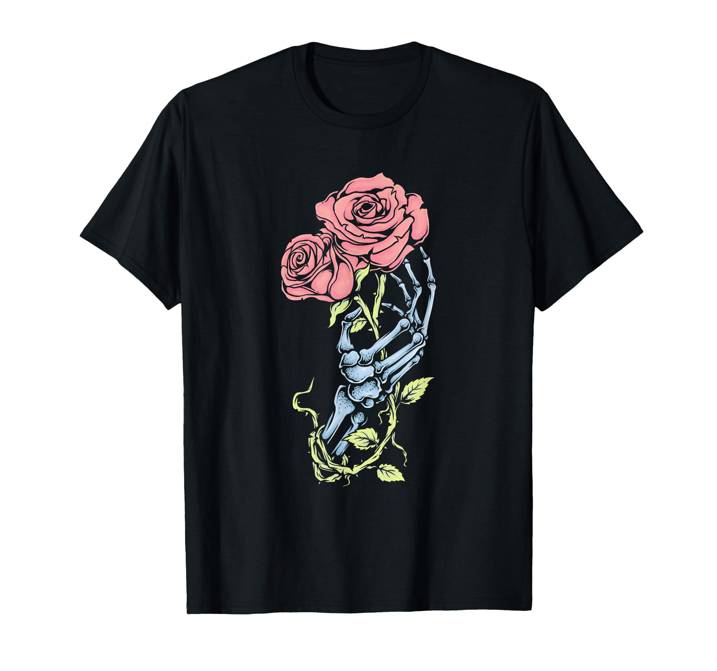 Skeleton Hand Rose Pastel Goth Dark T-Shirt - Unique Graphic Unisex - T-Shirt, Sweatshirt, Hoodie
