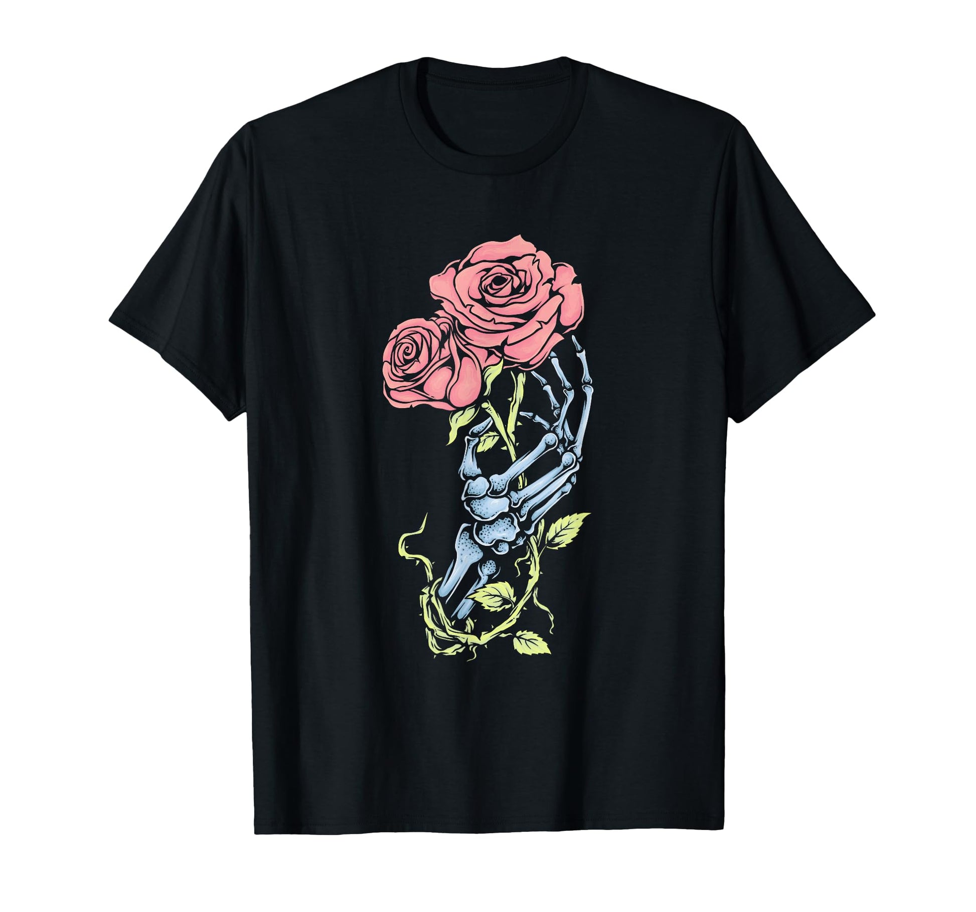 Skeleton Hand Rose Pastel Goth Dark T-Shirt - Unique Graphic Unisex - T-Shirt, Sweatshirt, Hoodie