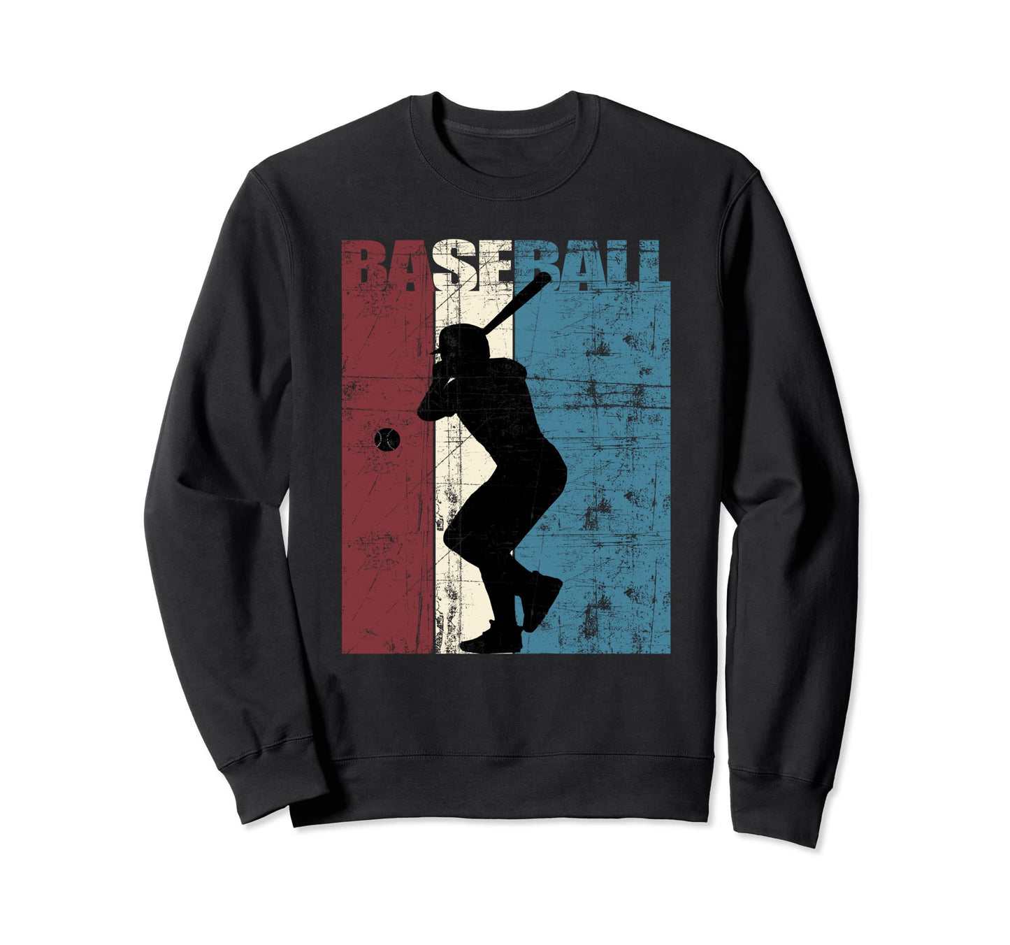 Baseball Baseball Player Distressed Sweatshirt - Graphic Print Unisex - T-Shirt, Sweatshirt, Hoodie