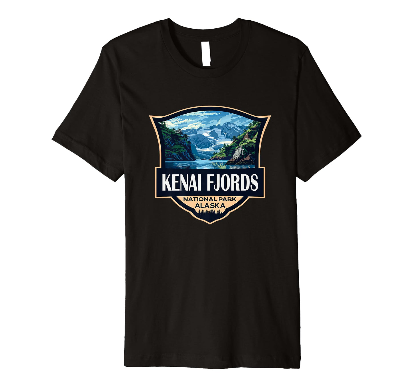 Kenai Fjords National Park Illustration T-Shirt - Graphic Print for Adults - T-Shirt, Sweatshirt, Hoodie