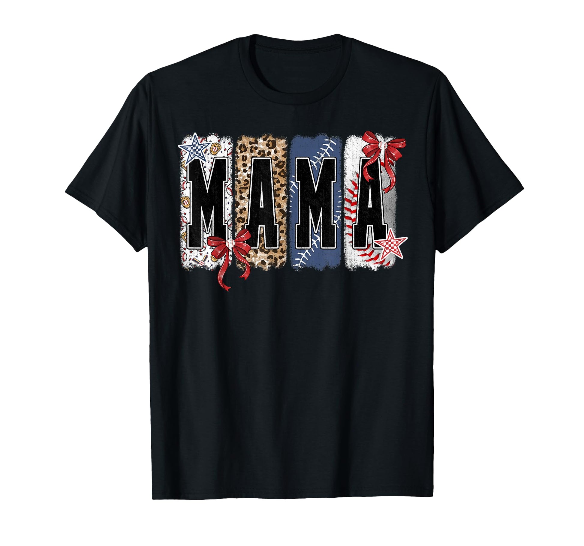 Leopard Baseball Mama Coquette Bow T-Shirt - Custom Art Print Men Women - T-Shirt, Sweatshirt, Hoodie