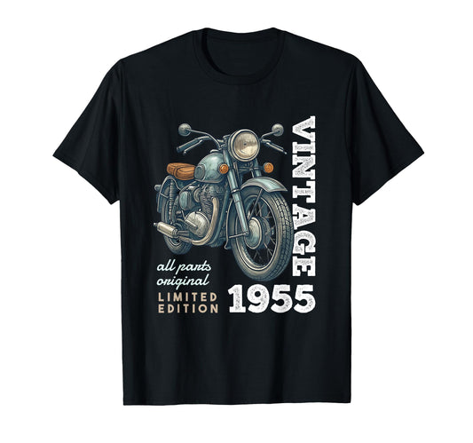 1955 70 Years Old Motorcycle 70Th T-Shirt - Aesthetic Graphic for Adults - T-Shirt, Sweatshirt, Hoodie