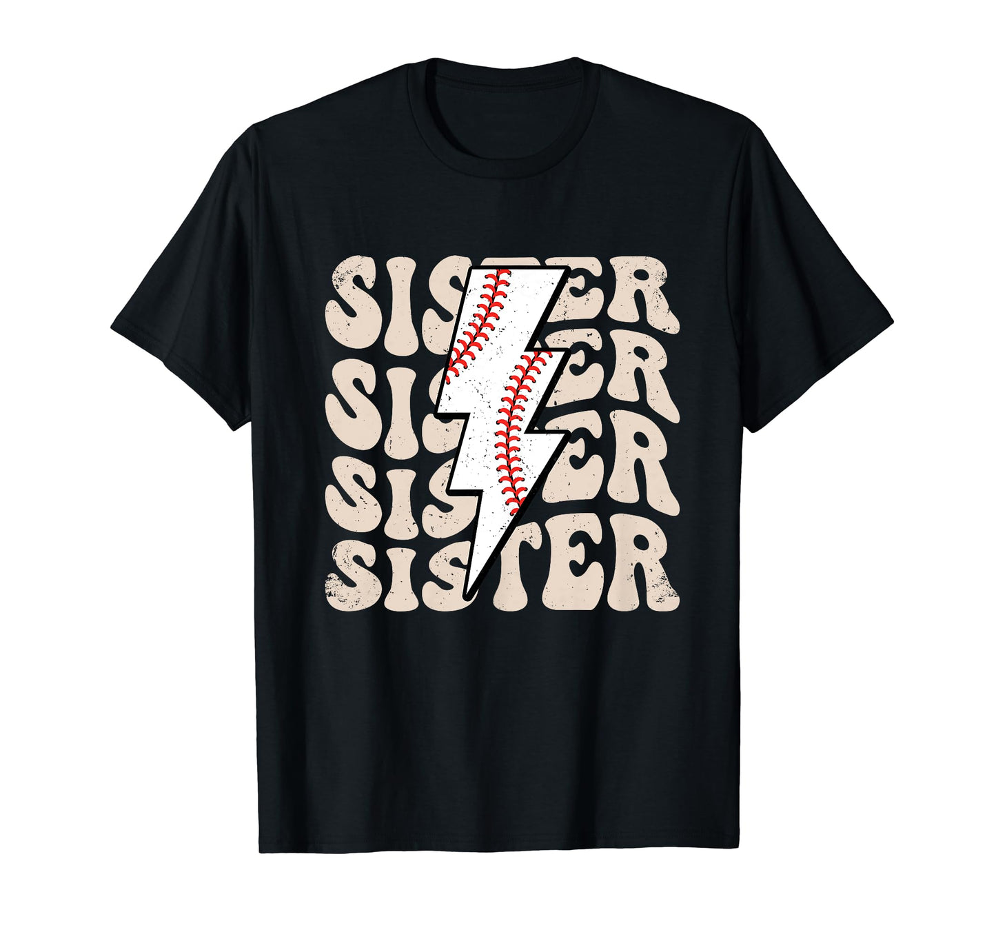 Lightning Groovy Proud Baseball Sister T-Shirt - Minimalist Print Unisex - T-Shirt, Sweatshirt, Hoodie