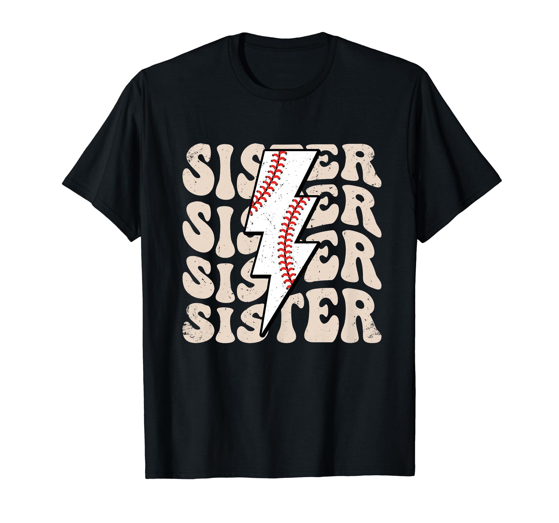 Lightning Groovy Proud Baseball Sister T-Shirt - Minimalist Print Unisex - T-Shirt, Sweatshirt, Hoodie