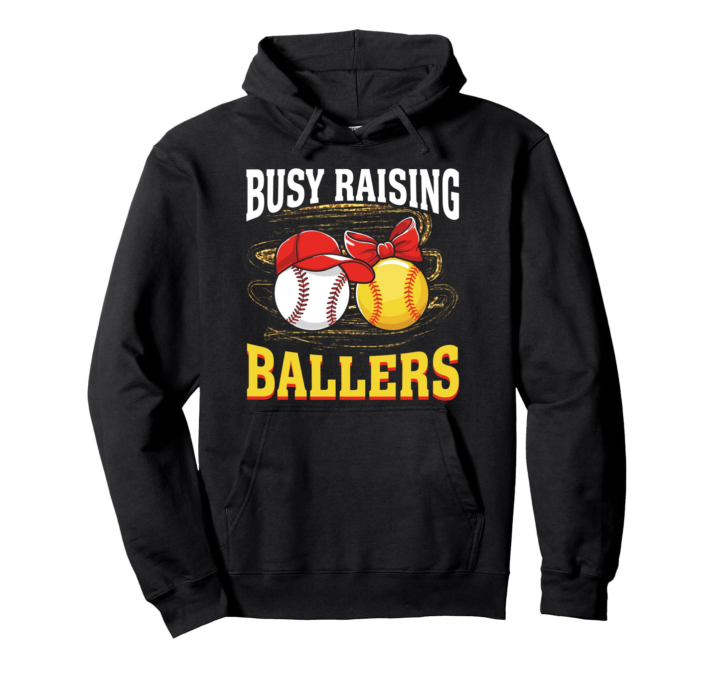 Busy Raising Ballers Baseball Hoodie - Fun Novelty Design Men Women - T-Shirt, Sweatshirt, Hoodie
