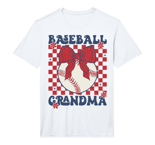 Baseball Grandma Coquette Bow Game Day T-Shirt - Unique Graphic for Adults - T-Shirt, Sweatshirt, Hoodie