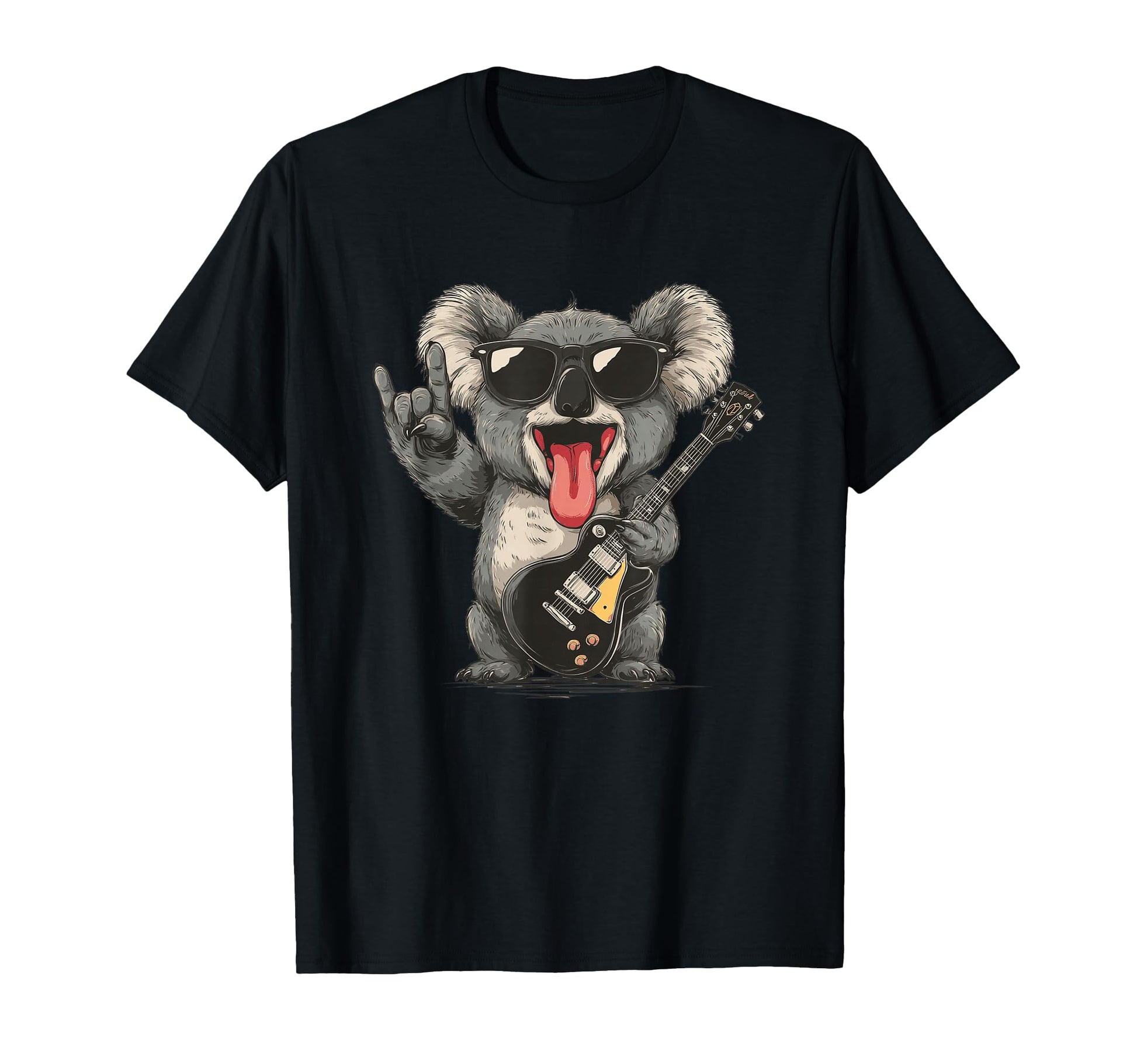 Koala Playing Guitar Rock Music T-Shirt - Casual Everyday Wear for Adults - T-Shirt, Sweatshirt, Hoodie