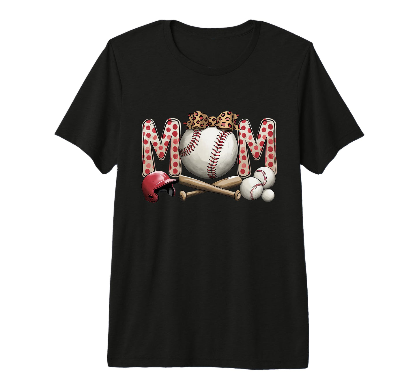 Leopard American Baseball Mom Mama Tri T-Shirt - Novelty Apparel Men Women - T-Shirt, Sweatshirt, Hoodie