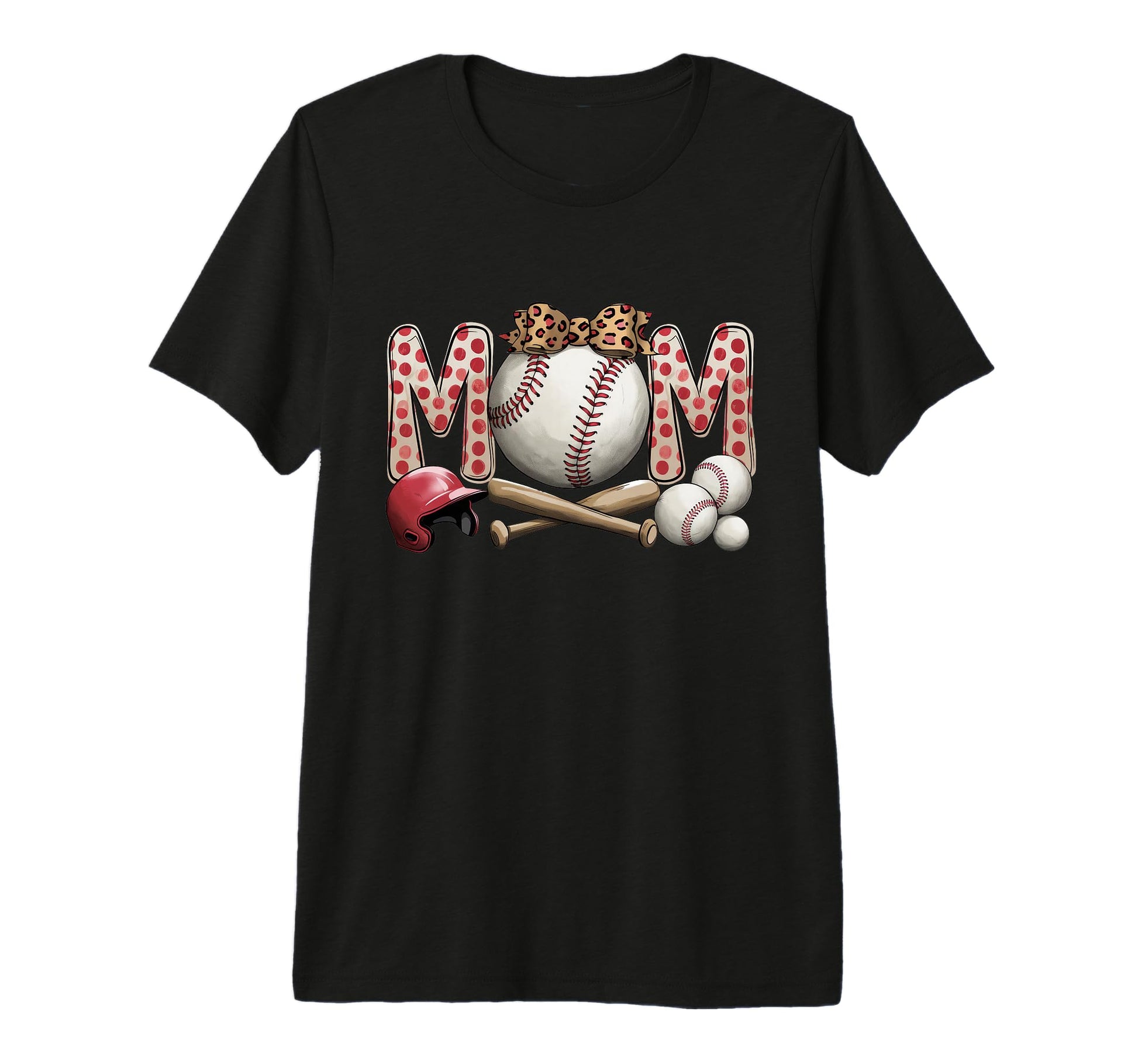 Leopard American Baseball Mom Mama Tri T-Shirt - Novelty Apparel Men Women - T-Shirt, Sweatshirt, Hoodie