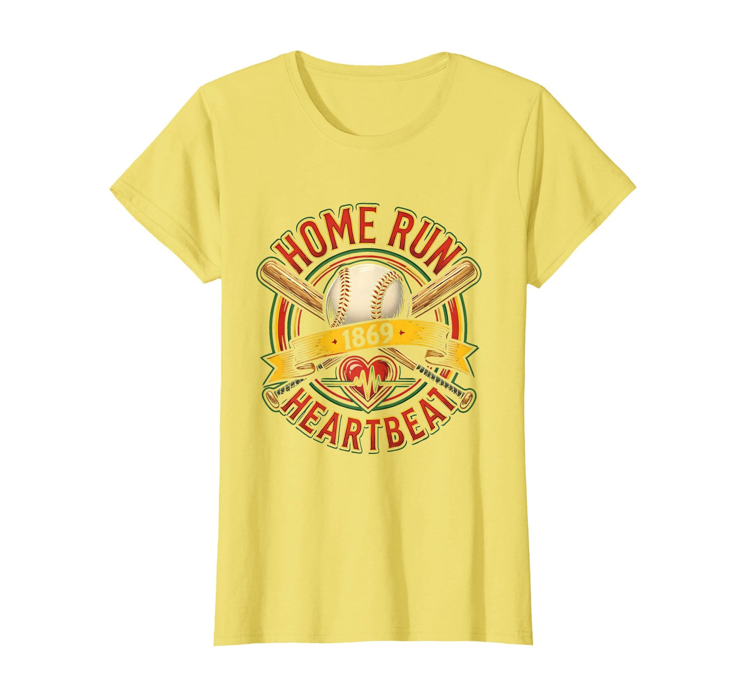 Home Run Heartbeat American Baseball T-Shirt - Casual Everyday Wear Unisex - T-Shirt, Sweatshirt, Hoodie