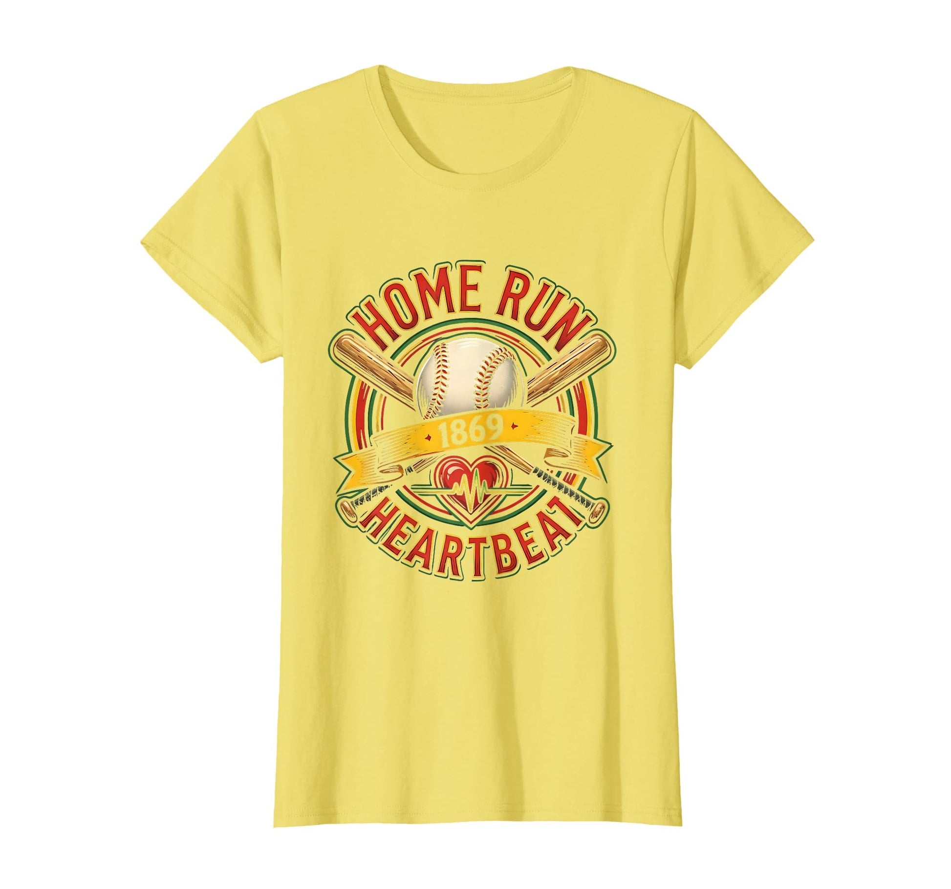 Home Run Heartbeat American Baseball T-Shirt - Casual Everyday Wear Unisex - T-Shirt, Sweatshirt, Hoodie