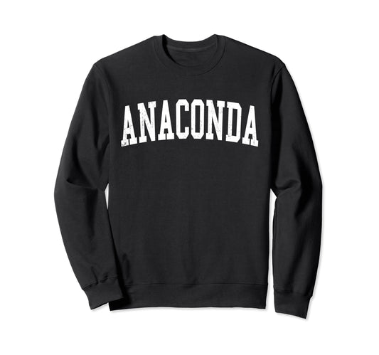 Anaconda Mt Distressed White Sweatshirt - Fun Novelty Design Men Women - T-Shirt, Sweatshirt, Hoodie
