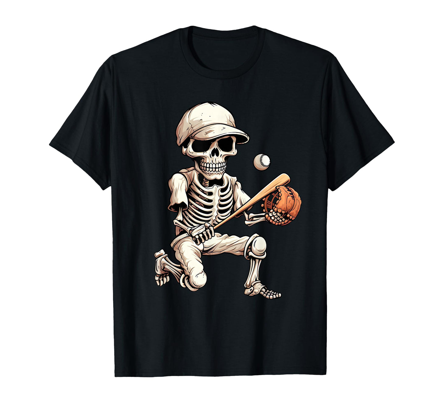 Baseball Skeleton Playing Baseball T-Shirt - Novelty Apparel for Adults - T-Shirt, Sweatshirt, Hoodie