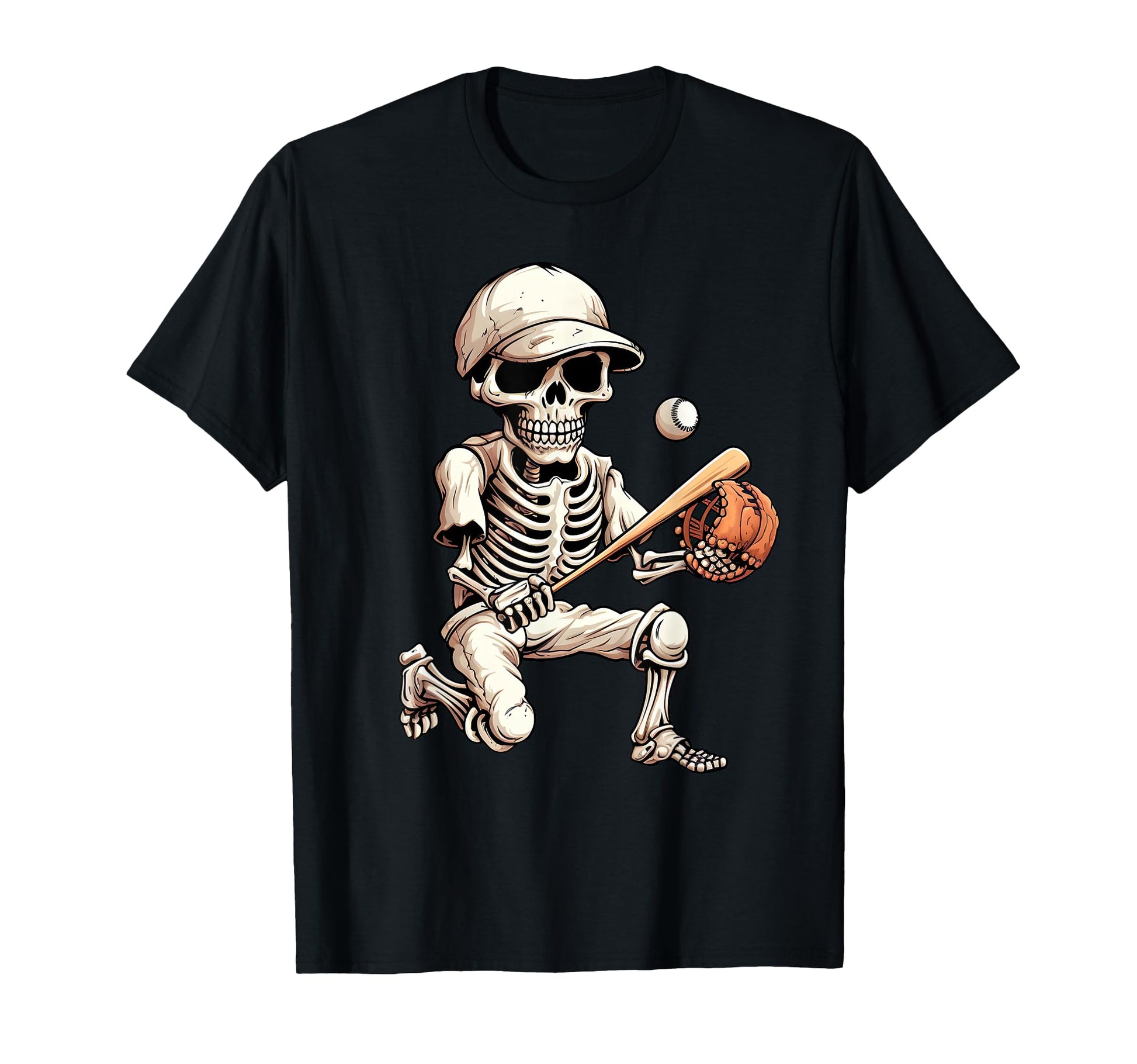 Baseball Skeleton Playing Baseball T-Shirt - Novelty Apparel for Adults - T-Shirt, Sweatshirt, Hoodie