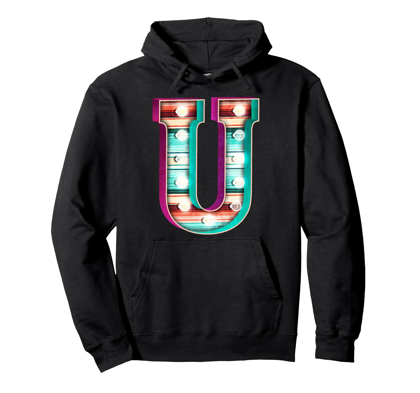Letter U Marquee Sign Serape Hoodie - Casual Everyday Wear for Adults - T-Shirt, Sweatshirt, Hoodie