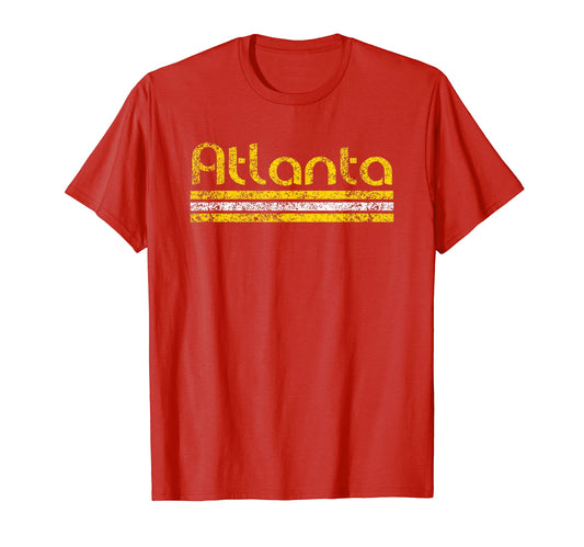 Atlanta Georgia Weathered Stripe T-Shirt - Fun Novelty Design for Adults - T-Shirt, Sweatshirt, Hoodie