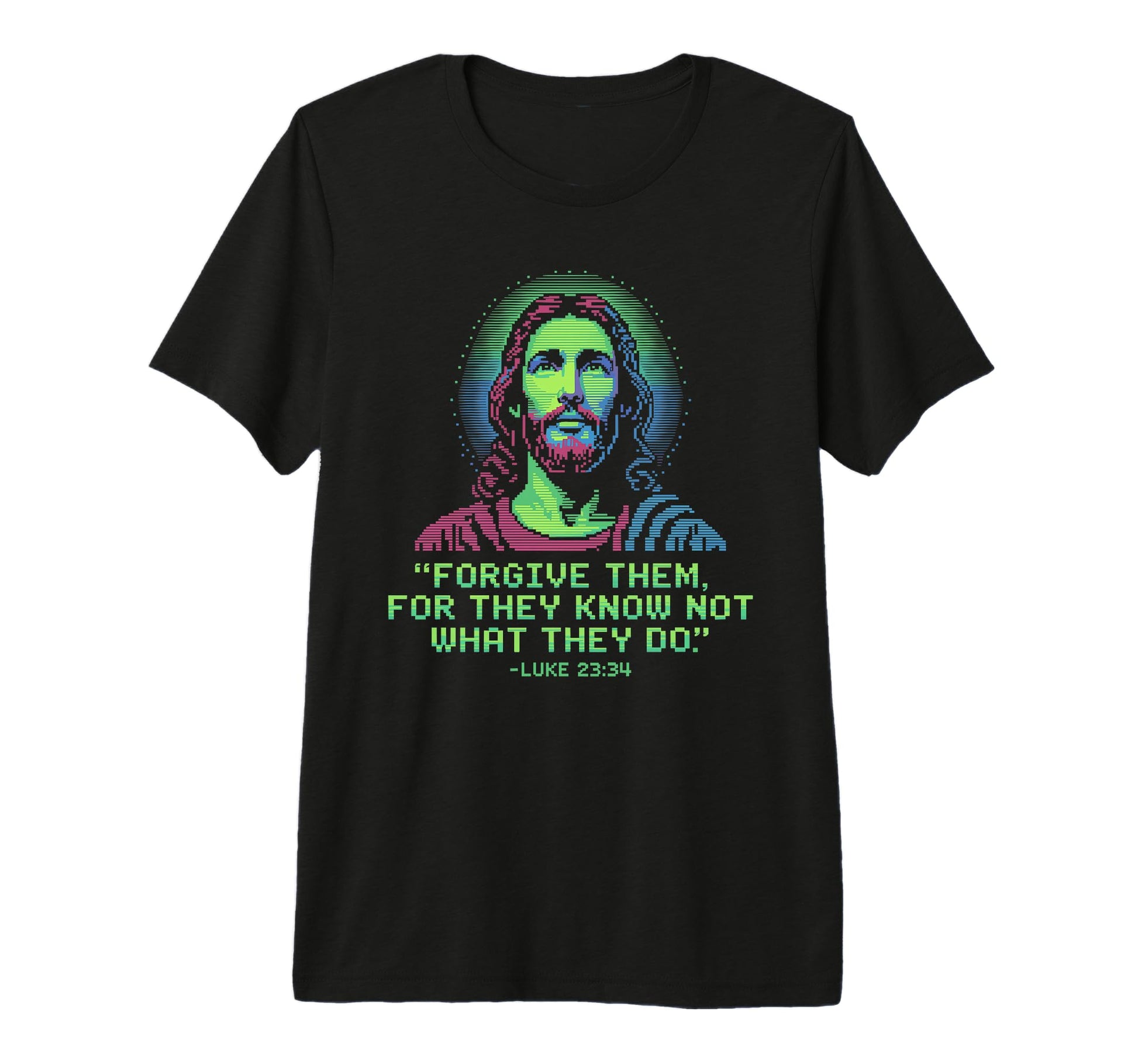 Forgive Them Luke 23 34 Pixel Jesus T-Shirt - Graphic Print Men Women - T-Shirt, Sweatshirt, Hoodie