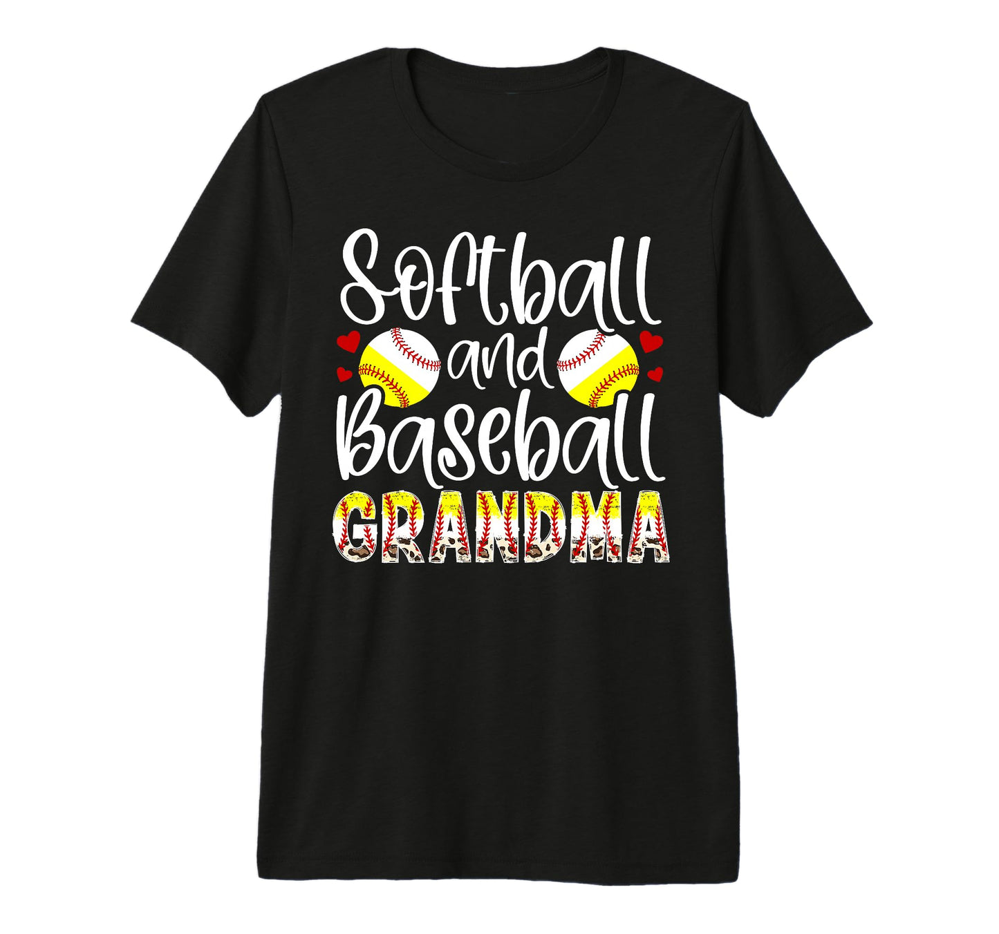 Softball Baseball Grandma Leopard T-Shirt - Streetwear Style for Adults - T-Shirt, Sweatshirt, Hoodie