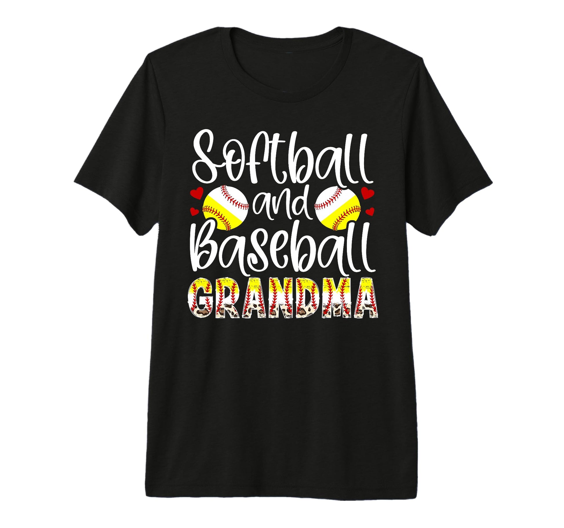 Softball Baseball Grandma Leopard T-Shirt - Streetwear Style for Adults - T-Shirt, Sweatshirt, Hoodie