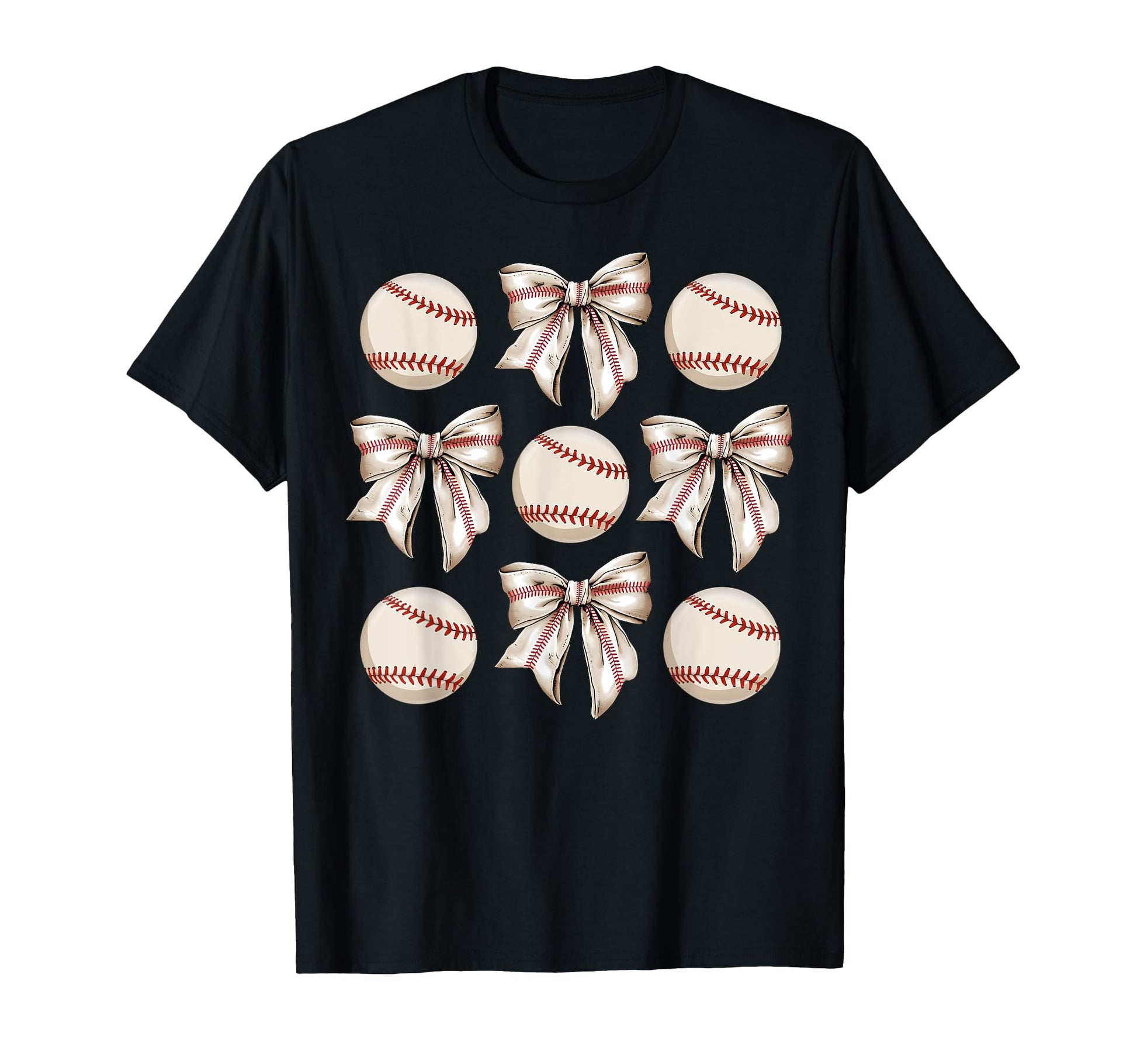 Baseball Game Day Coquette Bow T-Shirt - Novelty Apparel for Adults - T-Shirt, Sweatshirt, Hoodie