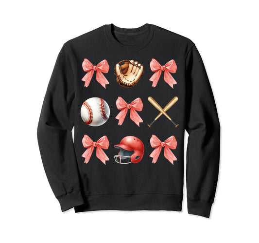 4Th July Coquette Baseball Bows Sweatshirt - Custom Art Print Unisex - T-Shirt, Sweatshirt, Hoodie