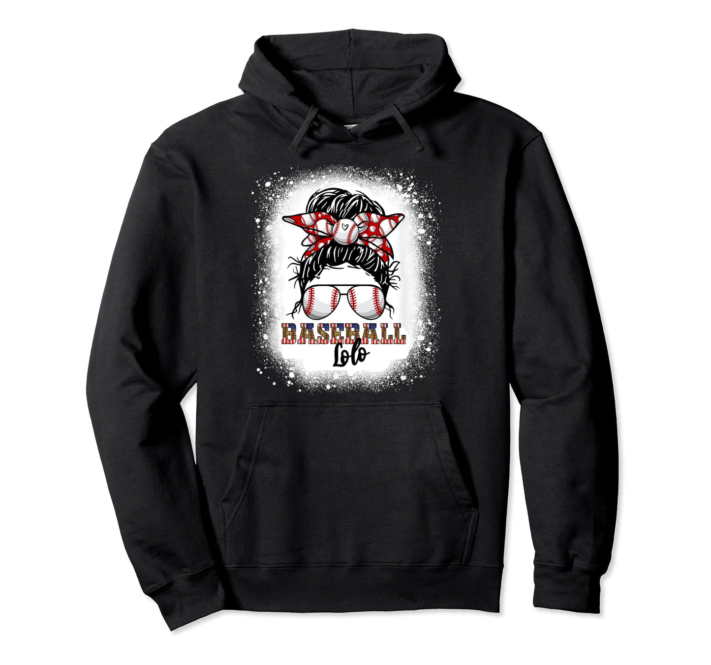 Baseball Lolo Messy Bun Hair Leopard Hoodie - Casual Everyday Wear Unisex - T-Shirt, Sweatshirt, Hoodie