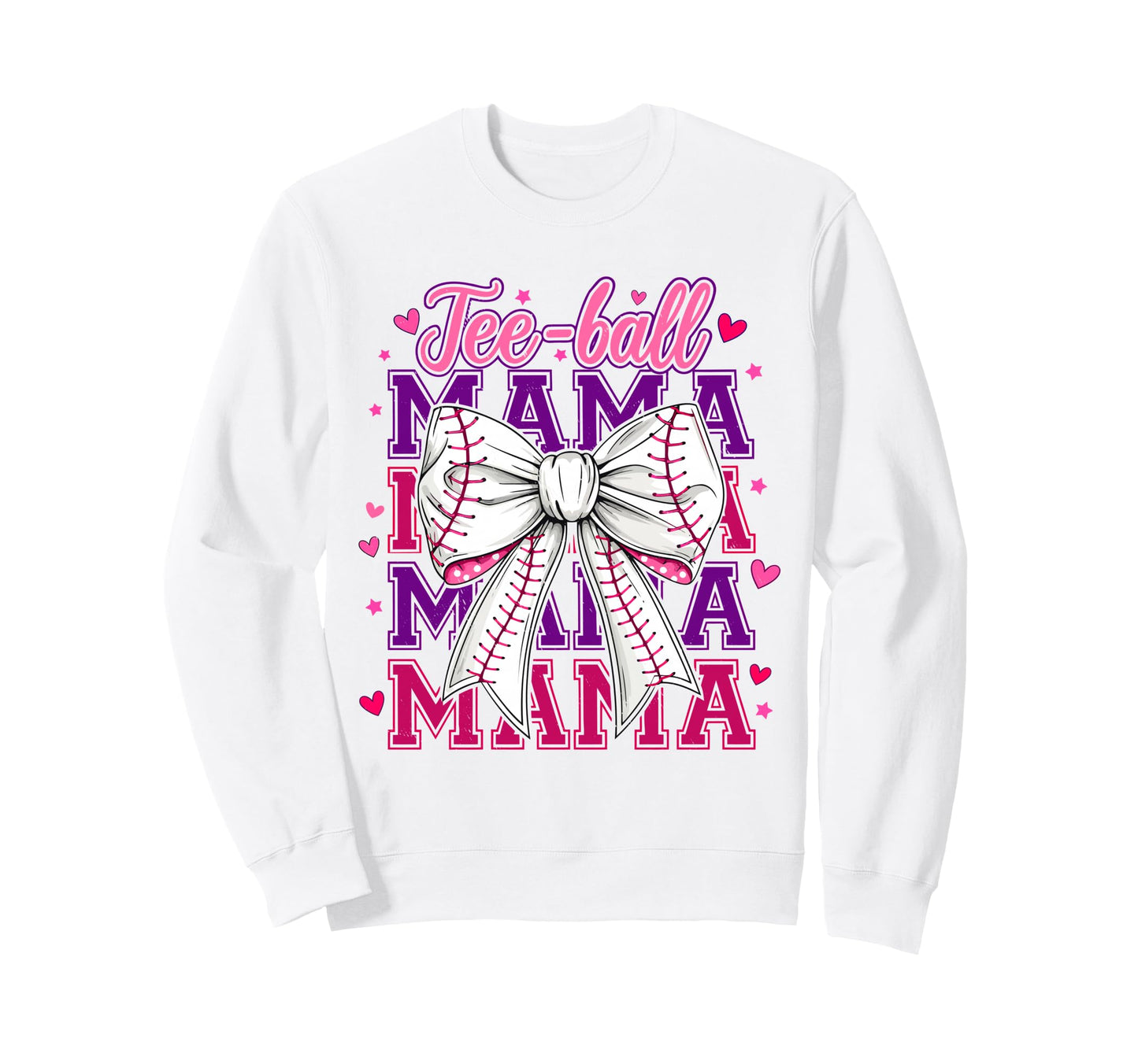 T Ball Mama Baseball Mom Coquette Sweatshirt - Minimalist Print for Adults - T-Shirt, Sweatshirt, Hoodie