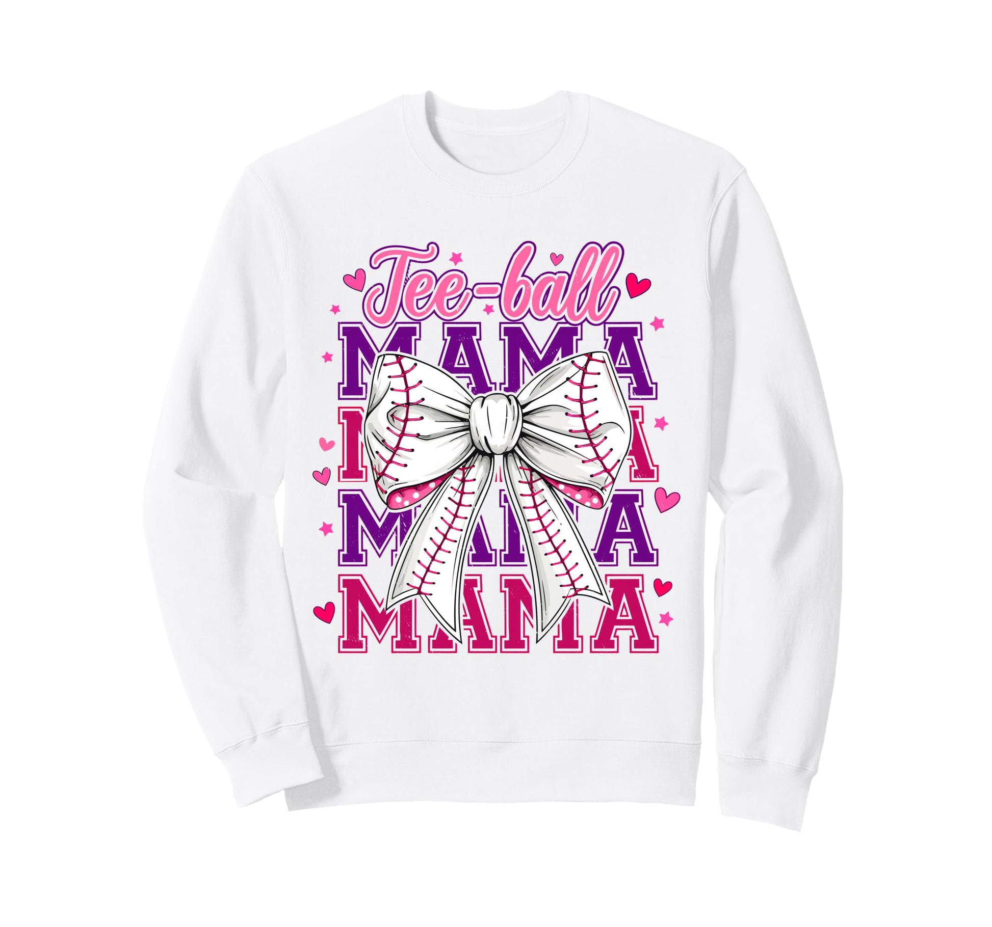 T Ball Mama Baseball Mom Coquette Sweatshirt - Minimalist Print for Adults - T-Shirt, Sweatshirt, Hoodie
