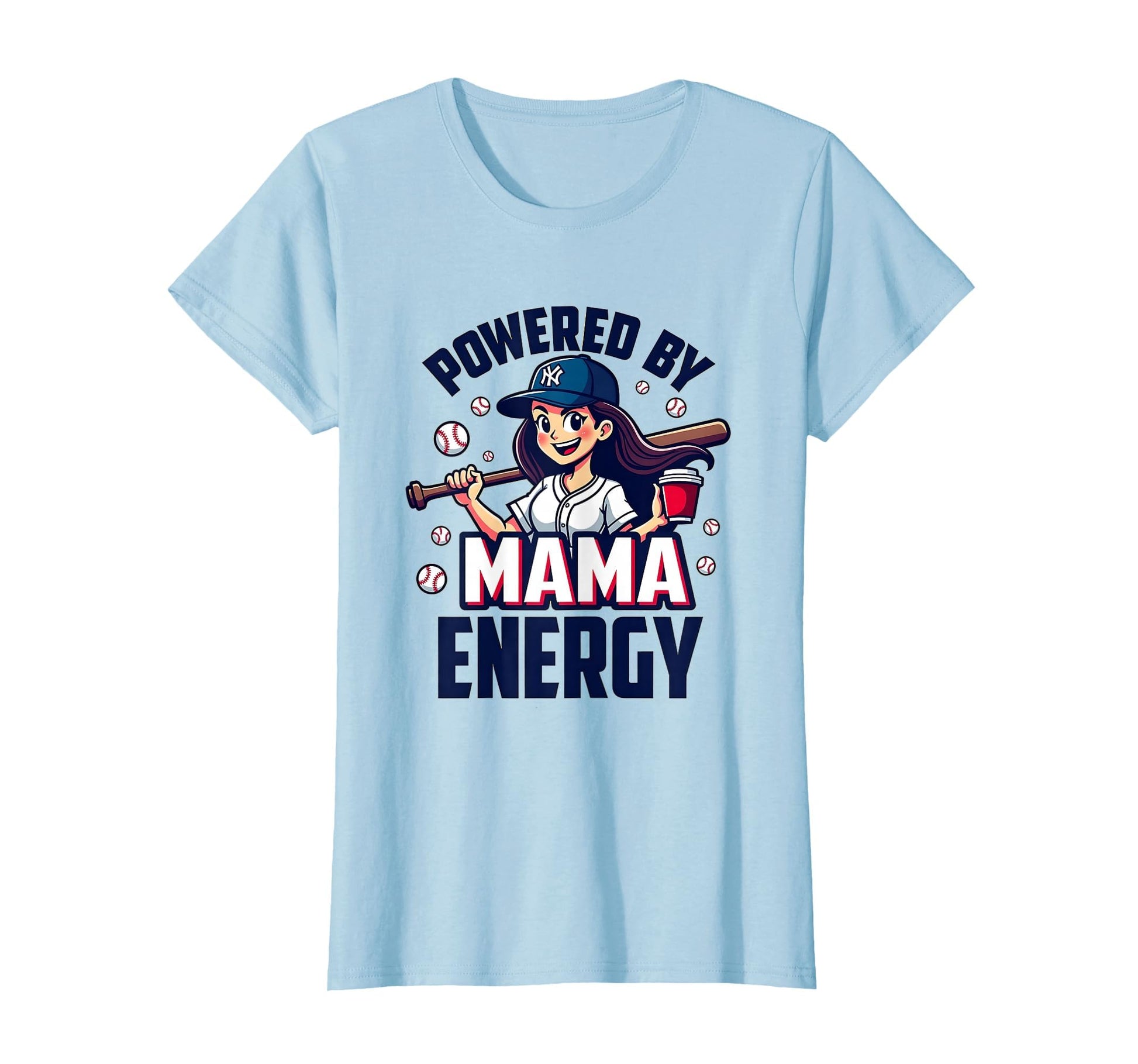 Powered Mama Energy Baseball T-Shirt - Minimalist Print Men Women - T-Shirt, Sweatshirt, Hoodie