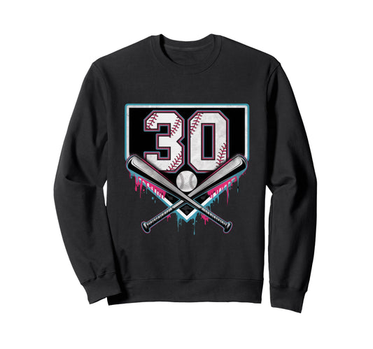 Baseball Home Ice Cream 30Th Sweatshirt - Casual Everyday Wear Unisex - T-Shirt, Sweatshirt, Hoodie