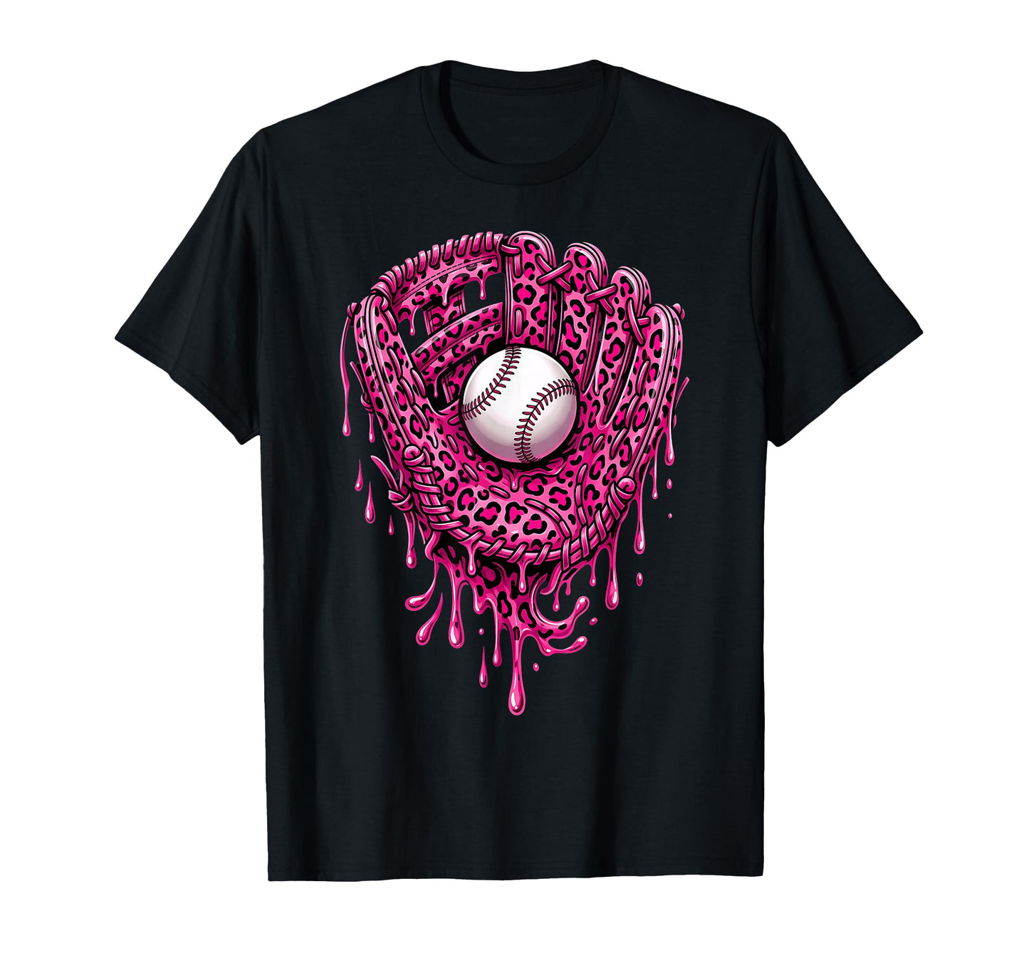 Baseball Drip Leopard Pattern Dripping T-Shirt - Graphic Print Men Women - T-Shirt, Sweatshirt, Hoodie