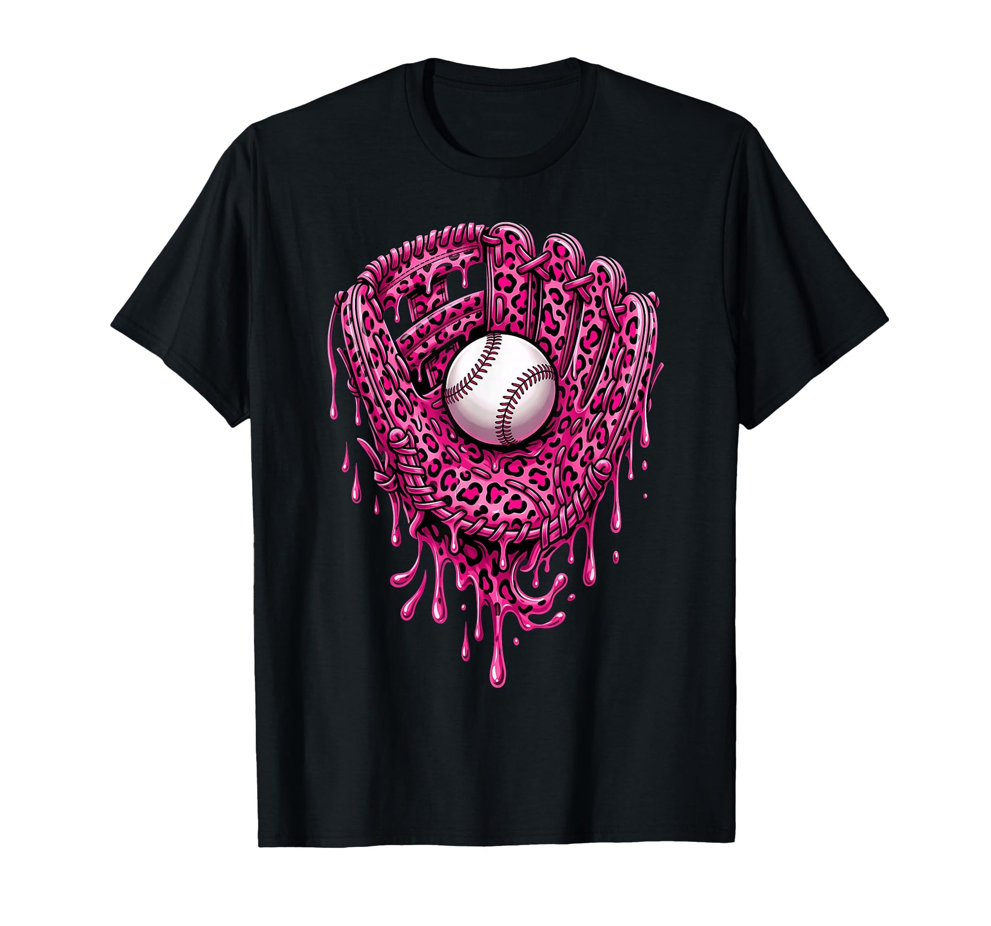 Baseball Drip Leopard Pattern Dripping T-Shirt - Graphic Print Men Women - T-Shirt, Sweatshirt, Hoodie