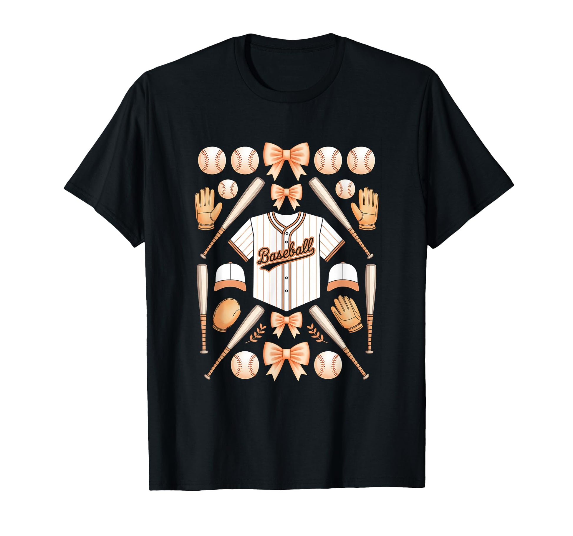 Baseball Orange Game Day Coquette T-Shirt - Custom Art Print for Adults - T-Shirt, Sweatshirt, Hoodie