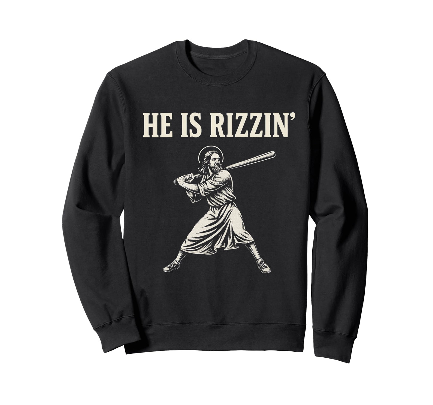 He Is Rizzin Funny Jesus Sweatshirt - Aesthetic Graphic for Adults - T-Shirt, Sweatshirt, Hoodie
