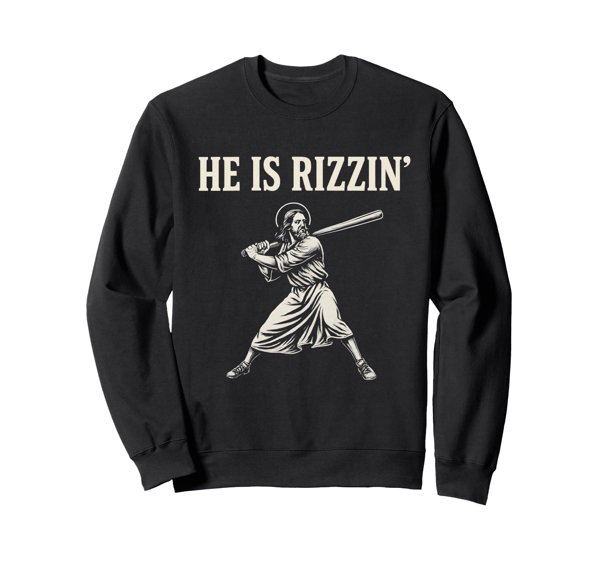 He Is Rizzin Funny Jesus Sweatshirt - Aesthetic Graphic for Adults - T-Shirt, Sweatshirt, Hoodie
