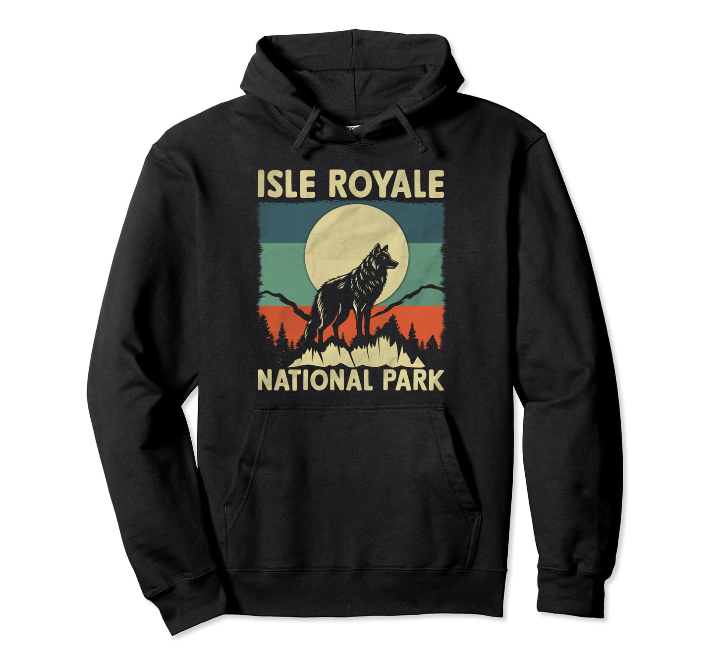 Wolf Isle Royale National Park Hoodie - Novelty Apparel for Adults - T-Shirt, Sweatshirt, Hoodie