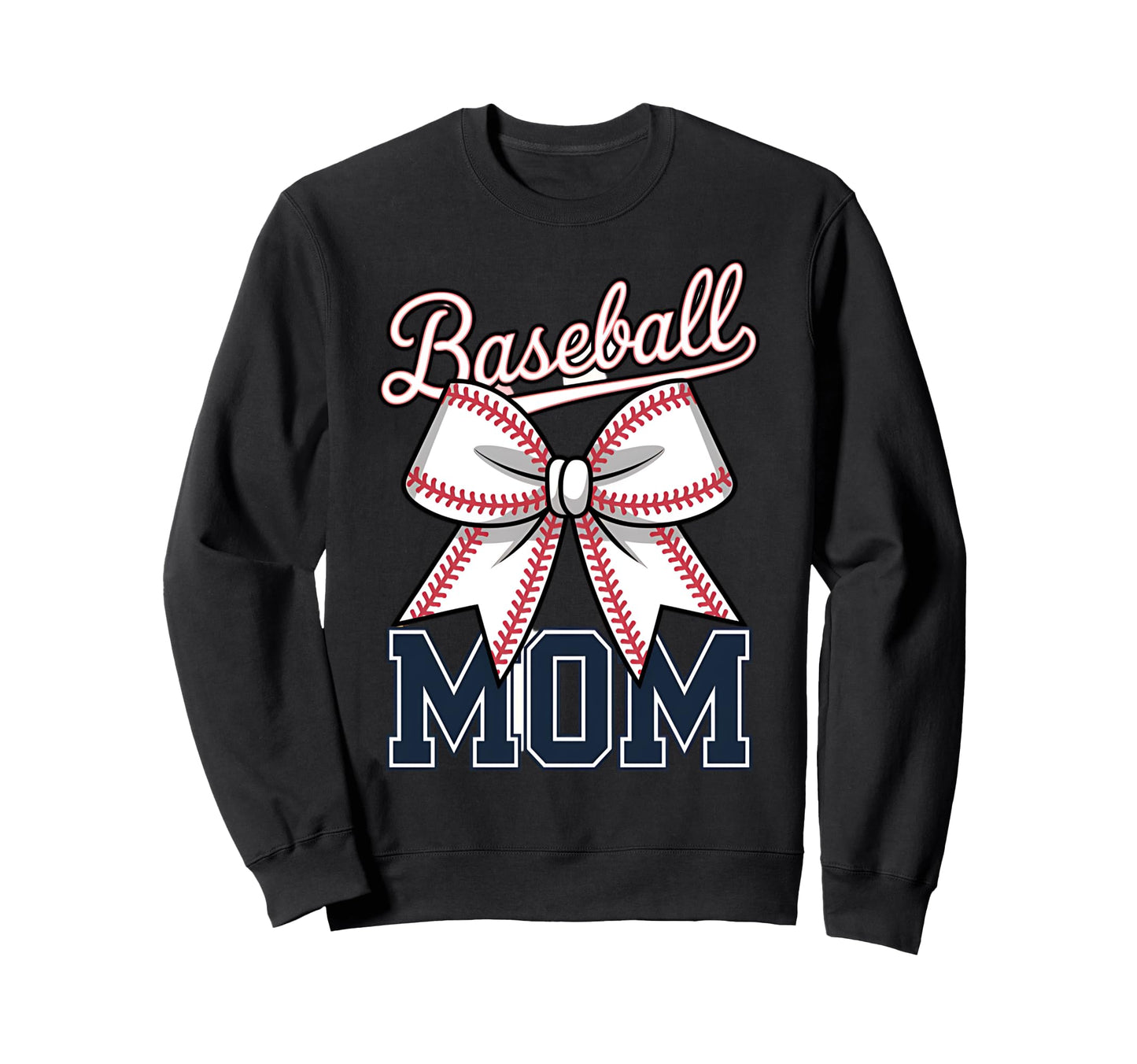 Baseball Mom Coquette Bow Sweatshirt - Custom Art Print Unisex - T-Shirt, Sweatshirt, Hoodie