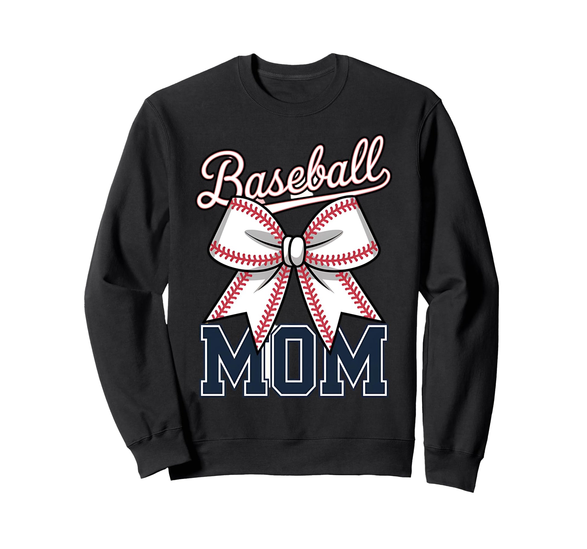 Baseball Mom Coquette Bow Sweatshirt - Custom Art Print Unisex - T-Shirt, Sweatshirt, Hoodie
