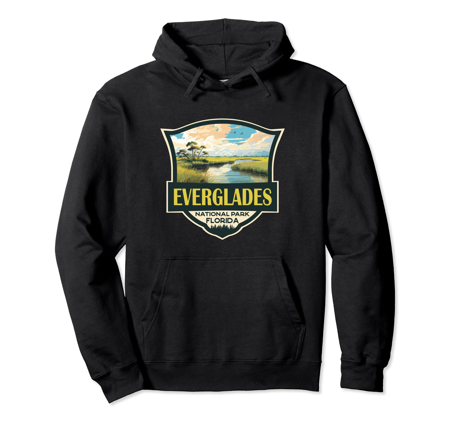 Everglades National Park Illustration Hoodie - Novelty Apparel Men Women - T-Shirt, Sweatshirt, Hoodie