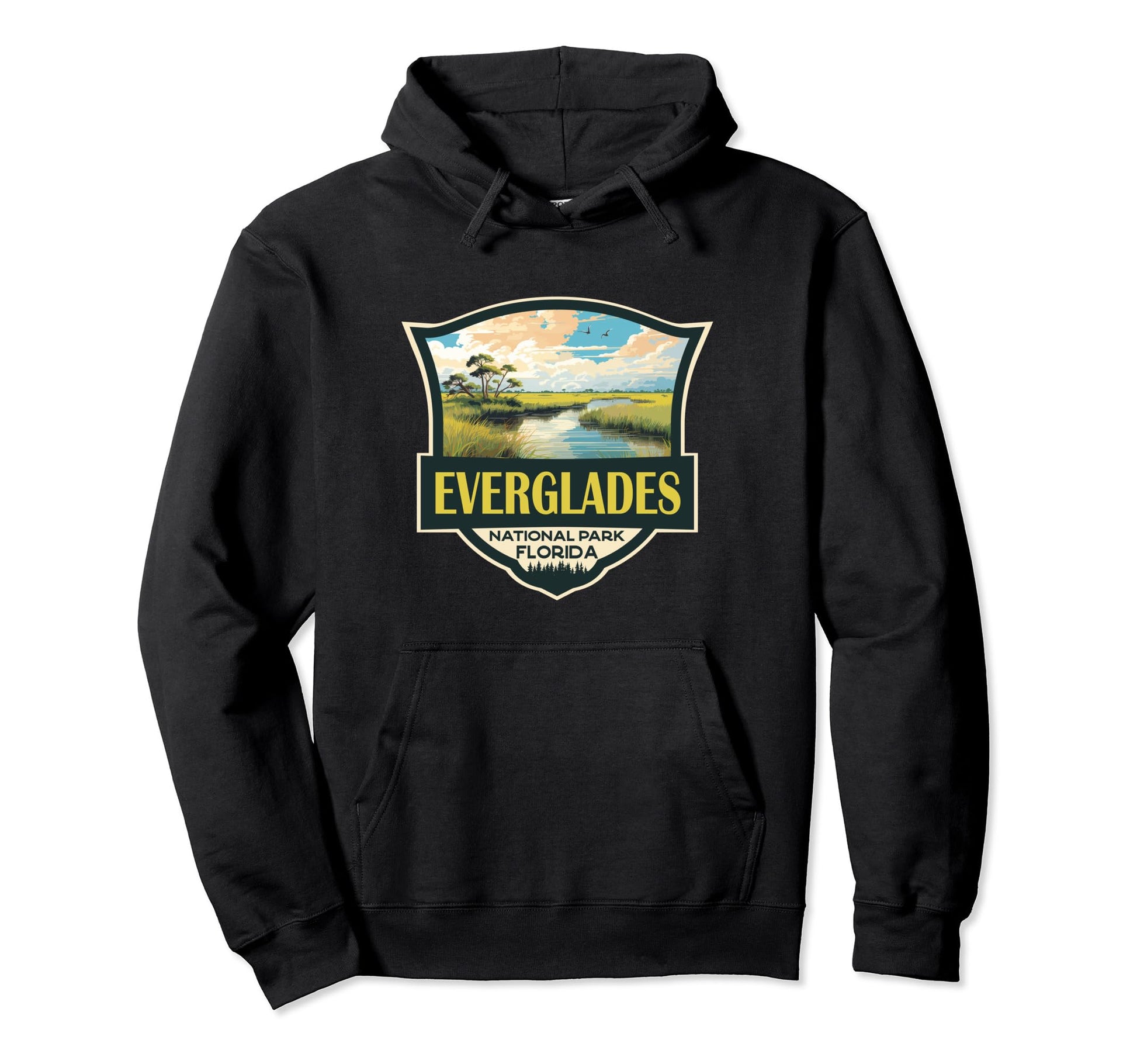 Everglades National Park Illustration Hoodie - Novelty Apparel Men Women - T-Shirt, Sweatshirt, Hoodie
