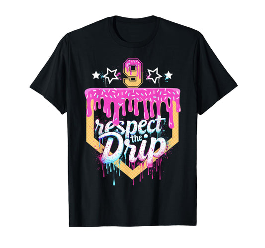 Baseball 9 Year Old Birthday Ice Cream T-Shirt - Novelty Apparel Men Women - T-Shirt, Sweatshirt, Hoodie