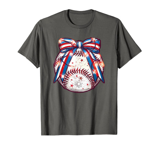 Baseball Coquette Bow Baseball T-Shirt - Fun Novelty Design Men Women - T-Shirt, Sweatshirt, Hoodie