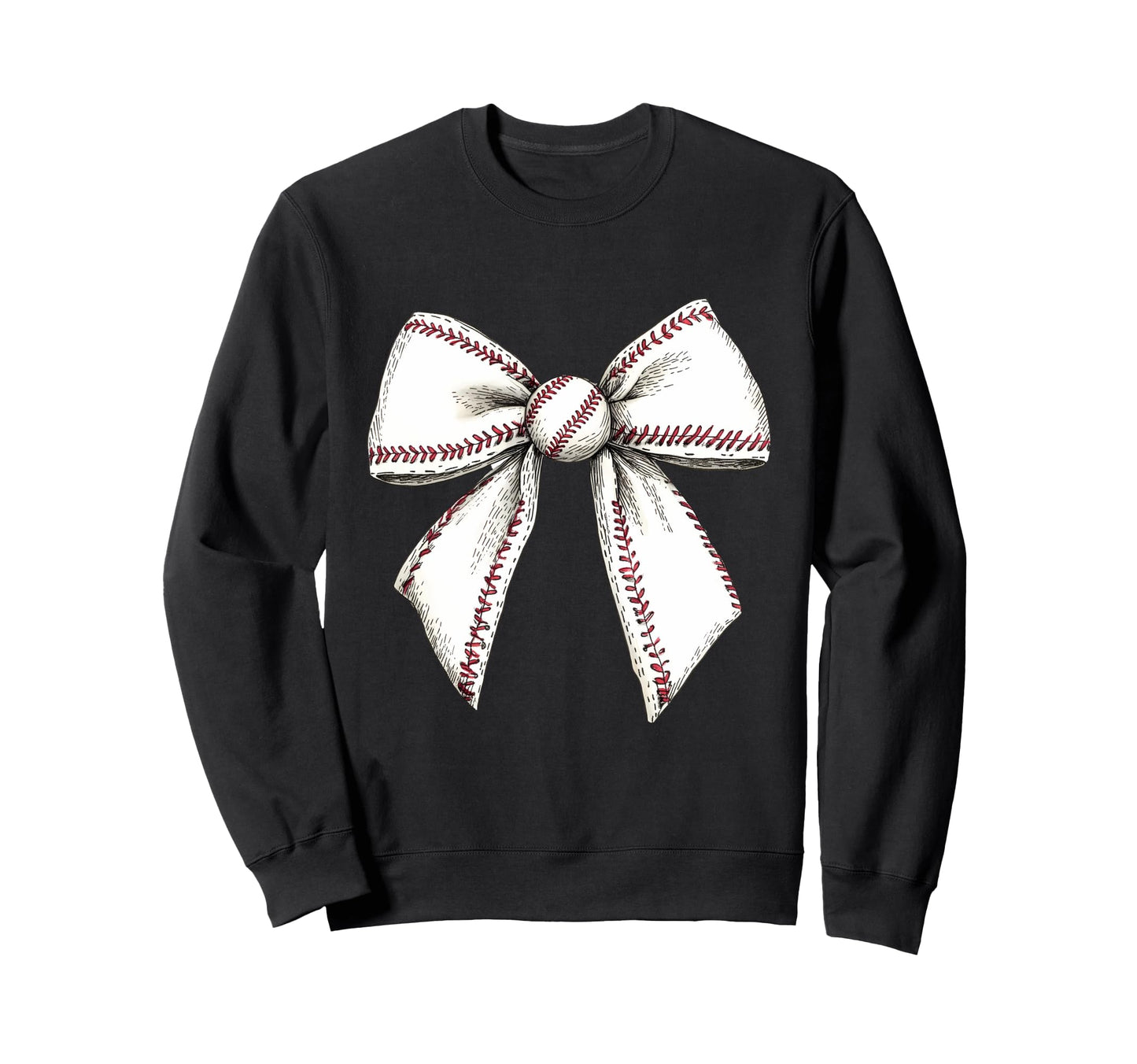 Baseball Coquette Bow Baseball Mom Sweatshirt - Custom Art Print for Adults - T-Shirt, Sweatshirt, Hoodie