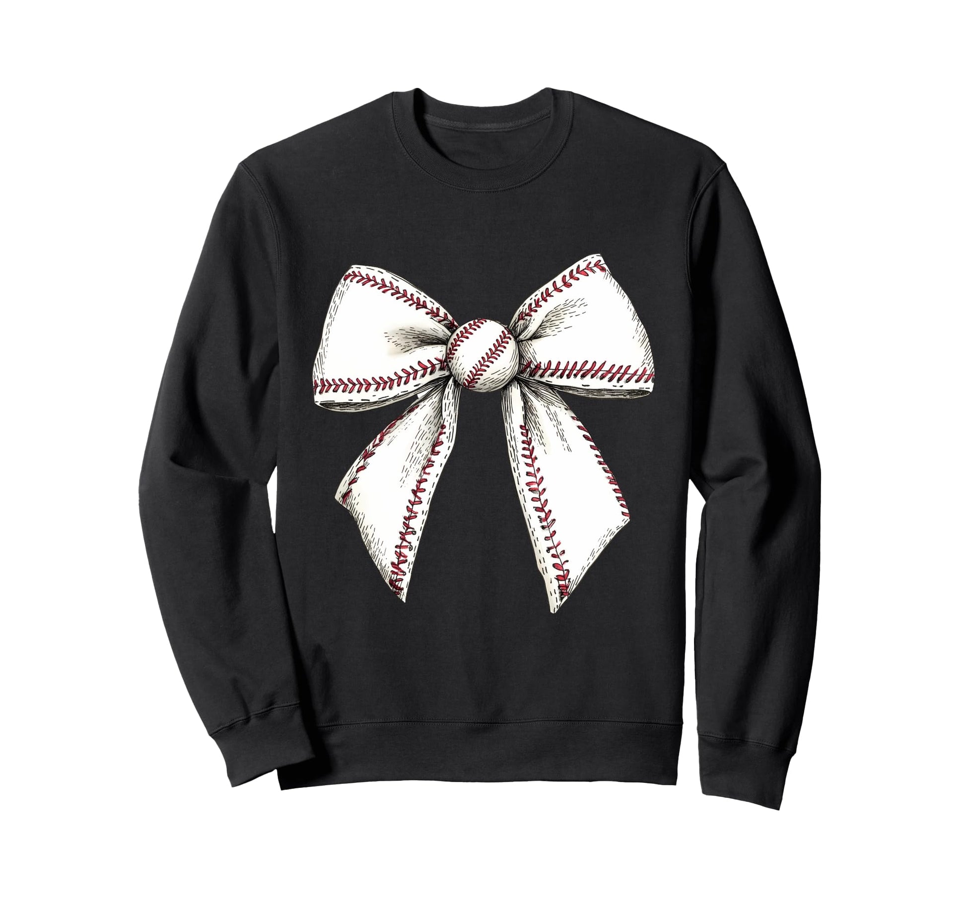 Baseball Coquette Bow Baseball Mom Sweatshirt - Custom Art Print for Adults - T-Shirt, Sweatshirt, Hoodie