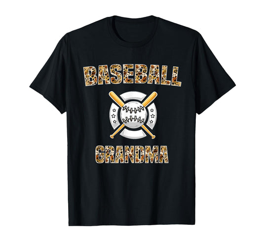 Baseball Grandma Leopard Great T-Shirt - Novelty Apparel for Adults - T-Shirt, Sweatshirt, Hoodie